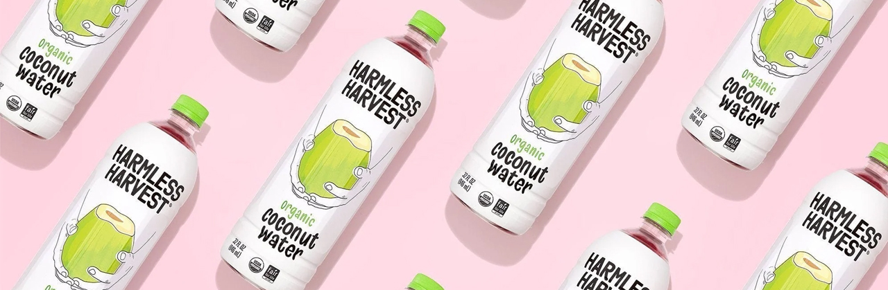 Bottles of Coconut Water by Harmless Harvest